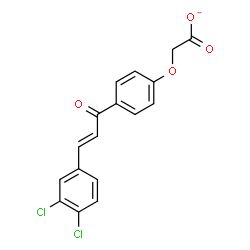 ChemSpider 2D Image | {4-[(2E)-3-(3,4-Dichlorophenyl)-2-propenoyl]phenoxy}acetate | C17H11Cl2O4