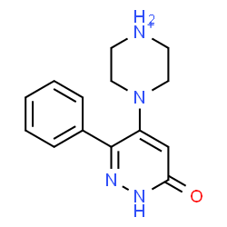 ChemSpider 2D Image | 4-(6-Oxo-3-phenyl-1,6-dihydro-4-pyridazinyl)piperazin-1-ium | C14H17N4O