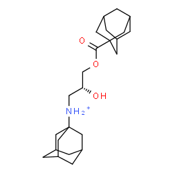 ChemSpider 2D Image | N-{(2R)-3-[(Adamantan-1-ylcarbonyl)oxy]-2-hydroxypropyl}-1-adamantanaminium | C24H38NO3