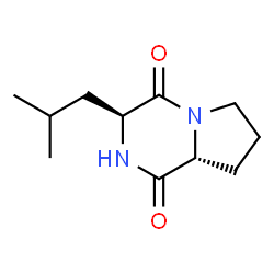 ChemSpider 2D Image | (3S,8aR)-3-Isobutylhexahydropyrrolo[1,2-a]pyrazine-1,4-dione | C11H18N2O2