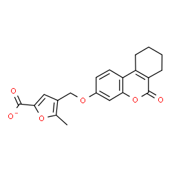 ChemSpider 2D Image | 5-Methyl-4-{[(6-oxo-7,8,9,10-tetrahydro-6H-benzo[c]chromen-3-yl)oxy]methyl}-2-furoate | C20H17O6