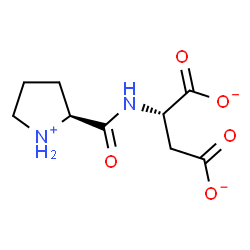 ChemSpider 2D Image | (2S)-2-{[(2S)-2-Pyrrolidiniumylcarbonyl]amino}succinate | C9H13N2O5