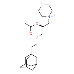ChemSpider 2D Image | 4-{(2S)-2-Acetoxy-3-[2-(adamantan-1-yl)ethoxy]propyl}morpholin-4-ium | C21H36NO4