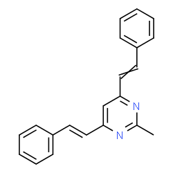ChemSpider 2D Image | 2-Methyl-4-[(E)-2-phenylvinyl]-6-(2-phenylvinyl)pyrimidine | C21H18N2