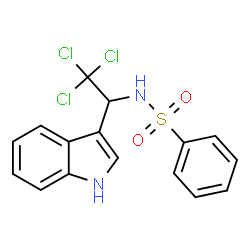 ChemSpider 2D Image | Benzenesulfonamide, N-[2,2,2-trichloro-1-(3-indolyl)ethyl]- | C16H13Cl3N2O2S
