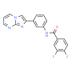 ChemSpider 2D Image | 3,4-Difluoro-N-[3-(imidazo[1,2-a]pyrimidin-2-yl)phenyl]benzamide | C19H12F2N4O