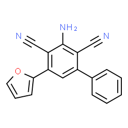 ChemSpider 2D Image | 3-Amino-5-(2-furyl)-2,4-biphenyldicarbonitrile | C18H11N3O