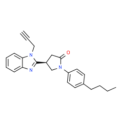 ChemSpider 2D Image | (4S)-1-(4-Butylphenyl)-4-[1-(2-propyn-1-yl)-1H-benzimidazol-2-yl]-2-pyrrolidinone | C24H25N3O