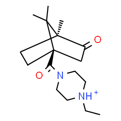 ChemSpider 2D Image | 1-Ethyl-4-{[(1R,4S)-4,7,7-trimethyl-3-oxobicyclo[2.2.1]hept-1-yl]carbonyl}piperazin-1-ium | C17H29N2O2