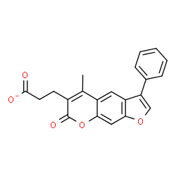 ChemSpider 2D Image | 3-(5-Methyl-7-oxo-3-phenyl-7H-furo[3,2-g]chromen-6-yl)propanoate | C21H15O5
