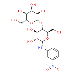 ChemSpider 2D Image | 4-O-beta-D-Galactopyranosyl-N-(3-nitrophenyl)-alpha-D-glucopyranosylamine | C18H26N2O12