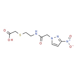 ChemSpider 2D Image | [(2-{[(3-Nitro-1H-pyrazol-1-yl)acetyl]amino}ethyl)sulfanyl]acetic acid | C9H12N4O5S