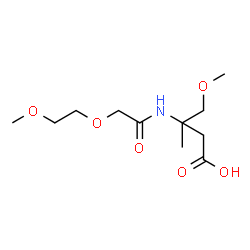 ChemSpider 2D Image | 4-Methoxy-3-{[(2-methoxyethoxy)acetyl]amino}-3-methylbutanoic acid | C11H21NO6
