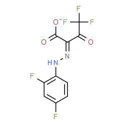 ChemSpider 2D Image | (2Z)-2-[(2,4-Difluorophenyl)hydrazono]-4,4,4-trifluoro-3-oxobutanoate | C10H4F5N2O3