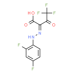 ChemSpider 2D Image | (2Z)-2-[(2,4-Difluorophenyl)hydrazono]-4,4,4-trifluoro-3-oxobutanoic acid | C10H5F5N2O3