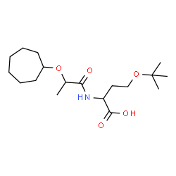 ChemSpider 2D Image | N-[2-(Cycloheptyloxy)propanoyl]-O-(2-methyl-2-propanyl)homoserine | C18H33NO5