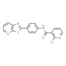 ChemSpider 2D Image | 2-Chloro-N-[4-([1,3]thiazolo[5,4-b]pyridin-2-yl)phenyl]nicotinamide | C18H11ClN4OS