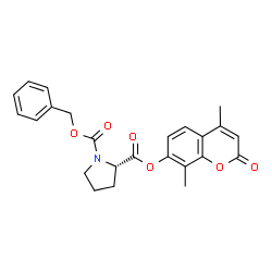 ChemSpider 2D Image | 1-Benzyl 2-(4,8-dimethyl-2-oxo-2H-chromen-7-yl) (2S)-1,2-pyrrolidinedicarboxylate | C24H23NO6