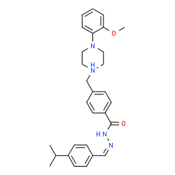 ChemSpider 2D Image | 1-(4-{[(2Z)-2-(4-Isopropylbenzylidene)hydrazino]carbonyl}benzyl)-4-(2-methoxyphenyl)piperazin-1-ium | C29H35N4O2