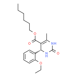 ChemSpider 2D Image | Hexyl (4R)-4-(2-ethoxyphenyl)-6-methyl-2-oxo-1,2,3,4-tetrahydro-5-pyrimidinecarboxylate | C20H28N2O4