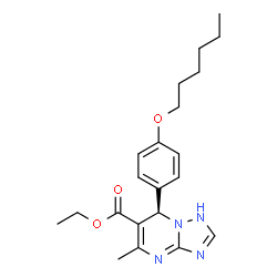 ChemSpider 2D Image | Ethyl (7R)-7-[4-(hexyloxy)phenyl]-5-methyl-1,7-dihydro[1,2,4]triazolo[1,5-a]pyrimidine-6-carboxylate | C21H28N4O3