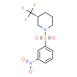 ChemSpider 2D Image | (3R)-1-[(3-Nitrophenyl)sulfonyl]-3-(trifluoromethyl)piperidine | C12H13F3N2O4S