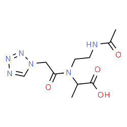 ChemSpider 2D Image | N-(2-Acetamidoethyl)-N-(1H-tetrazol-1-ylacetyl)alanine | C10H16N6O4