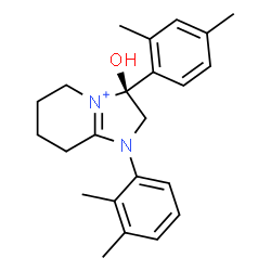 ChemSpider 2D Image | (3S)-1-(2,3-Dimethylphenyl)-3-(2,4-dimethylphenyl)-3-hydroxy-2,3,5,6,7,8-hexahydro-1H-imidazo[1,2-a]pyridin-4-ium | C23H29N2O