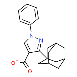 ChemSpider 2D Image | 3-(Adamantan-1-yl)-1-phenyl-1H-pyrazole-4-carboxylate | C20H21N2O2