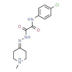 ChemSpider 2D Image | 4-({[(4-Chlorophenyl)amino](oxo)acetyl}hydrazono)-1-methylpiperidinium | C14H18ClN4O2
