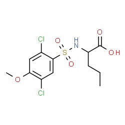 ChemSpider 2D Image | N-[(2,5-Dichloro-4-methoxyphenyl)sulfonyl]norvaline | C12H15Cl2NO5S