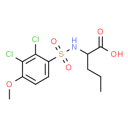 ChemSpider 2D Image | N-[(2,3-Dichloro-4-methoxyphenyl)sulfonyl]norvaline | C12H15Cl2NO5S
