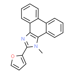 ChemSpider 2D Image | Dibenzo[e,g]benzimidazole, 2-(2-furyl)-3-methyl- | C20H14N2O