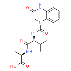 ChemSpider 2D Image | N-[(3-Oxo-3,4-dihydro-1(2H)-quinoxalinyl)carbonyl]-L-valyl-D-alanine | C17H22N4O5