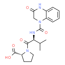 ChemSpider 2D Image | N-[(3-Oxo-3,4-dihydro-1(2H)-quinoxalinyl)carbonyl]-L-valyl-D-proline | C19H24N4O5
