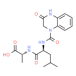 ChemSpider 2D Image | N-[(3-Oxo-3,4-dihydro-1(2H)-quinoxalinyl)carbonyl]-L-leucyl-D-alanine | C18H24N4O5