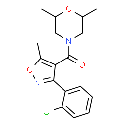 ChemSpider 2D Image | [3-(2-chlorophenyl)-5-methylisoxazol-4-yl](2,6-dimethylmorpholino)methanone | C17H19ClN2O3
