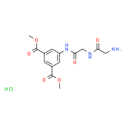 ChemSpider 2D Image | Glycyl-N-[3,5-bis(methoxycarbonyl)phenyl]glycinamide hydrochloride (1:1) | C14H18ClN3O6