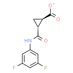 ChemSpider 2D Image | (1R,2R)-2-[(3,5-Difluorophenyl)carbamoyl]cyclopropanecarboxylate | C11H8F2NO3