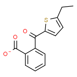 ChemSpider 2D Image | 2-[(5-Ethyl-2-thienyl)carbonyl]benzoate | C14H11O3S