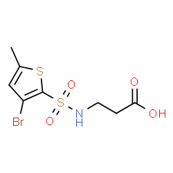 ChemSpider 2D Image | N-[(3-Bromo-5-methyl-2-thienyl)sulfonyl]-beta-alanine | C8H10BrNO4S2