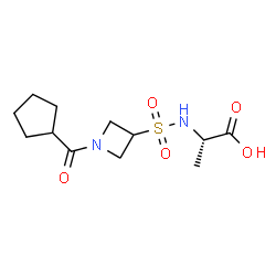ChemSpider 2D Image | N-{[1-(Cyclopentylcarbonyl)-3-azetidinyl]sulfonyl}-L-alanine | C12H20N2O5S