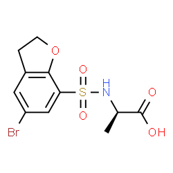 ChemSpider 2D Image | N-[(5-Bromo-2,3-dihydro-1-benzofuran-7-yl)sulfonyl]-D-alanine | C11H12BrNO5S