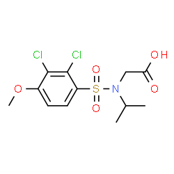 ChemSpider 2D Image | N-[(2,3-Dichloro-4-methoxyphenyl)sulfonyl]-N-isopropylglycine | C12H15Cl2NO5S