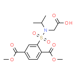 ChemSpider 2D Image | N-{[2,5-Bis(methoxycarbonyl)phenyl]sulfonyl}-N-isopropylglycine | C15H19NO8S