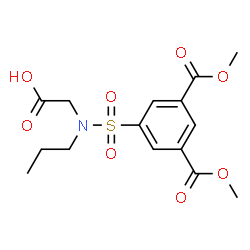 ChemSpider 2D Image | N-{[3,5-Bis(methoxycarbonyl)phenyl]sulfonyl}-N-propylglycine | C15H19NO8S
