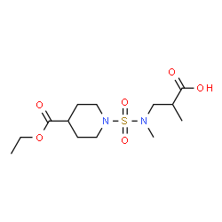 ChemSpider 2D Image | 3-[{[4-(Ethoxycarbonyl)-1-piperidinyl]sulfonyl}(methyl)amino]-2-methylpropanoic acid | C13H24N2O6S
