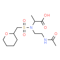 ChemSpider 2D Image | N-(2-Acetamidoethyl)-N-[(tetrahydro-2H-pyran-2-ylmethyl)sulfonyl]alanine | C13H24N2O6S