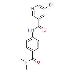ChemSpider 2D Image | 5-Bromo-N-[4-(dimethylcarbamoyl)phenyl]nicotinamide | C15H14BrN3O2