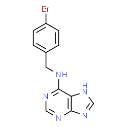 ChemSpider 2D Image | N-(4-Bromobenzyl)-7H-purin-6-amine | C12H10BrN5